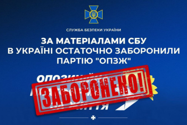 За ініціативи СБУ в Україні остаточно заборонили діяльність «ОПЗЖ»